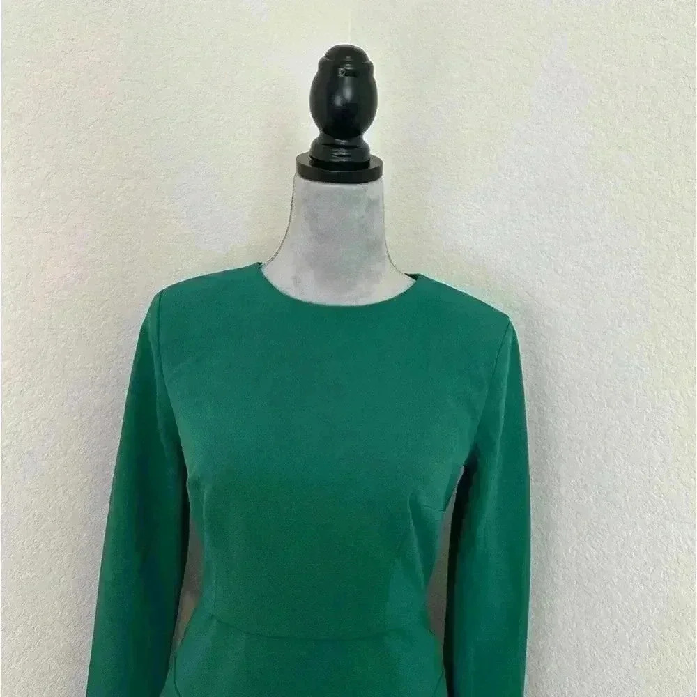 Donna Morgan Women’s Long Sleeve Sheath Dress with Flap Pockets at Side Hips - Picture 4 of 15